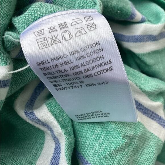 Country Club Chic Cleobella Jade stripe bardot jumpsuit sz large - Picture 8 of 8